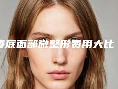 娄底面部微整形费用大比拼